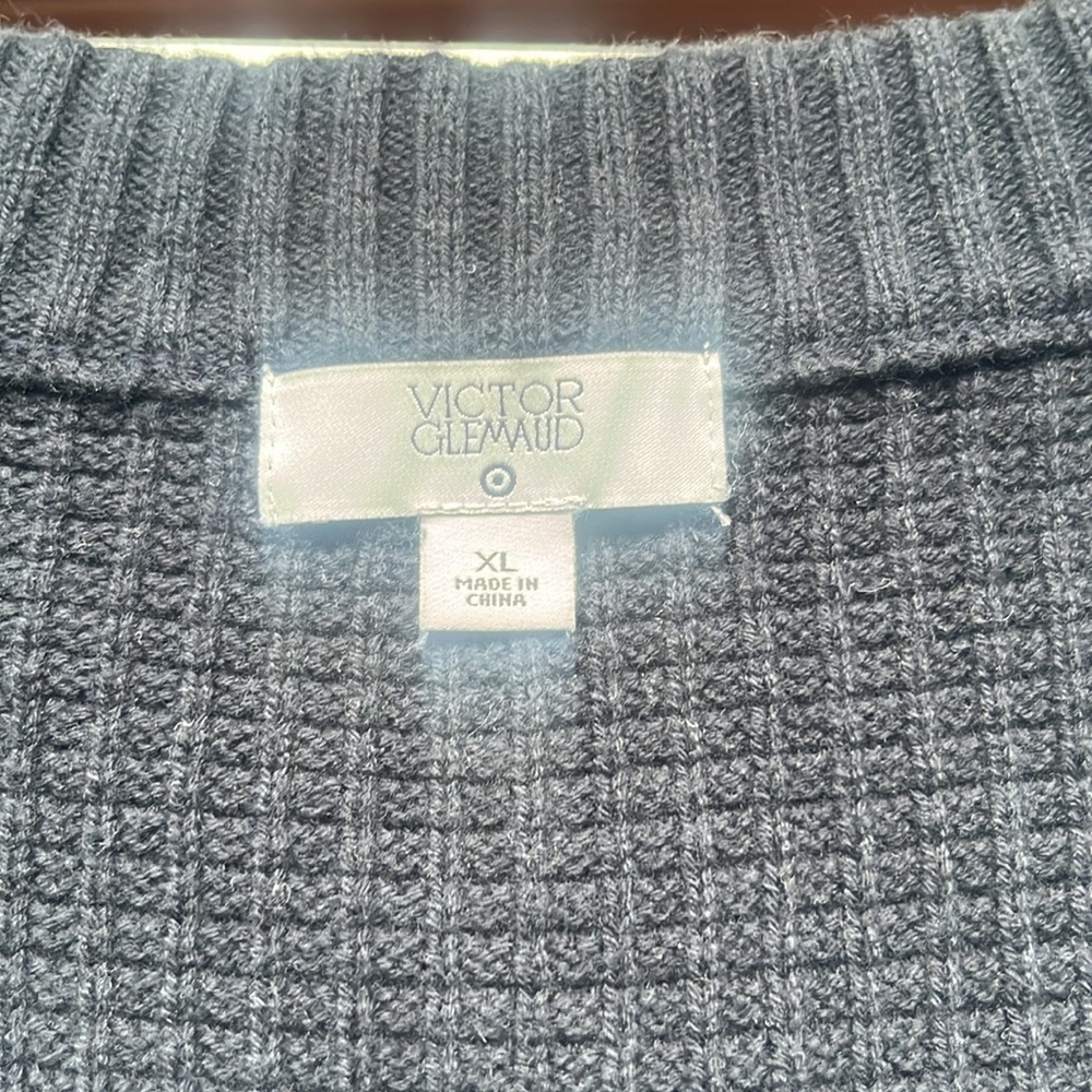 Victor Glemaud Black and White V-Neck Sweater Vest - Picture 2 of 5